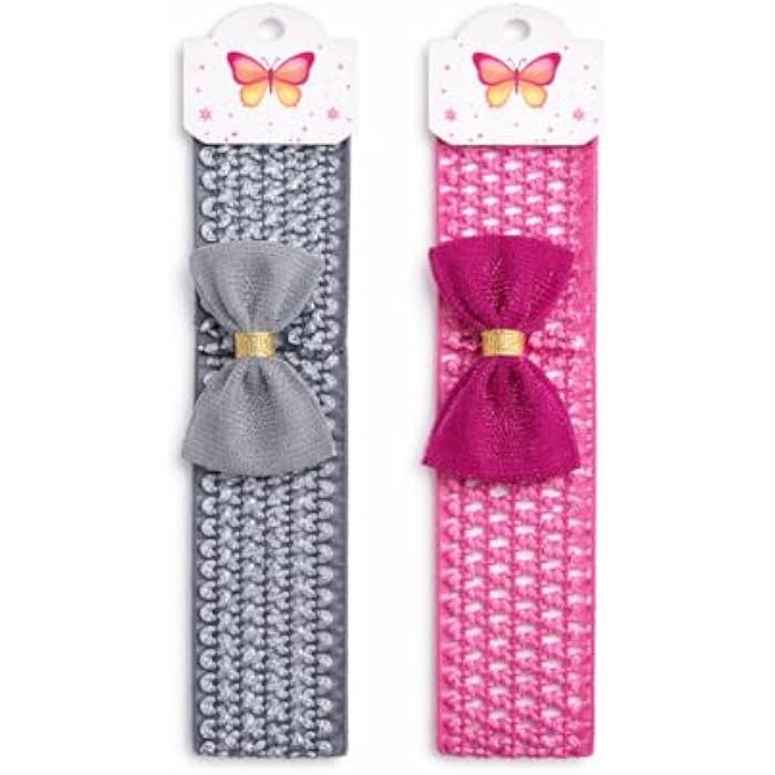 Set of 2 Hair Bandanas for Girls and Ladies Chic Bow Elastic Hair Bands Multicolor Hair Scrunchies for Beauty Your Hair - Image 1
